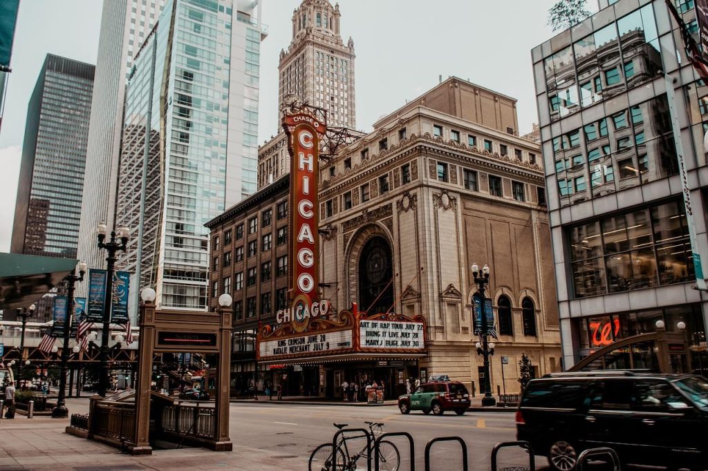 Chicago skyline, een van de bruisende metropolen voor een Amerika vakantie met gastronomische hoogtepunten